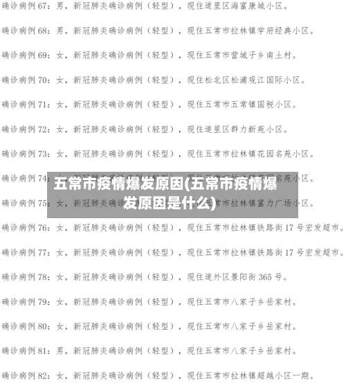 五常市疫情爆发原因(五常市疫情爆发原因是什么)