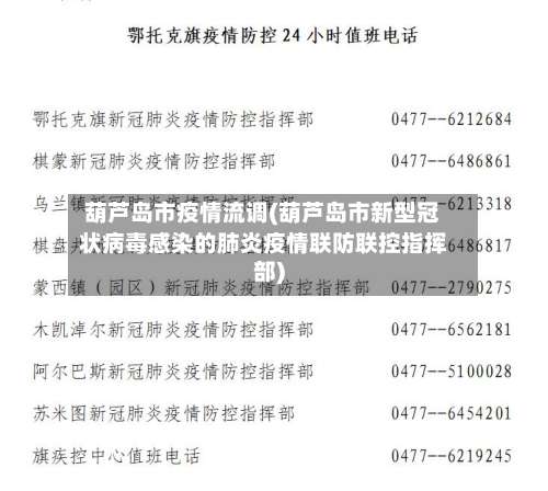 葫芦岛市疫情流调(葫芦岛市新型冠状病毒感染的肺炎疫情联防联控指挥部)