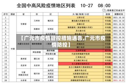 【广元市疫情管控措施通告,广元市疫情防控】