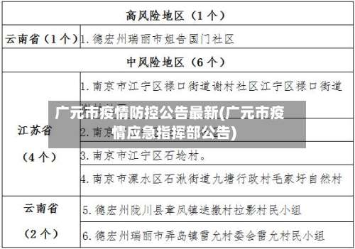 广元市疫情防控公告最新(广元市疫情应急指挥部公告)