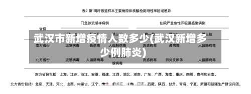 武汉市新增疫情人数多少(武汉新增多少例肺炎)