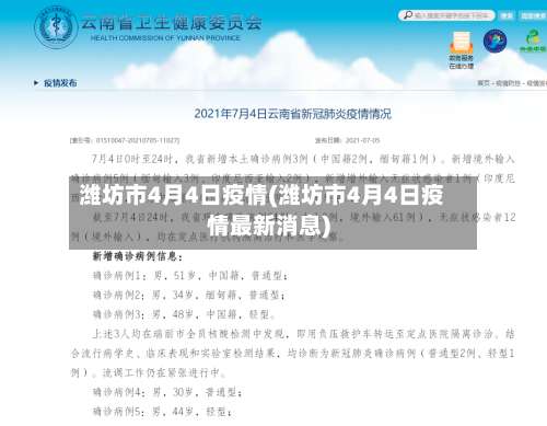 潍坊市4月4日疫情(潍坊市4月4日疫情最新消息)