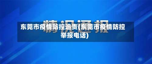 东莞市疫情防控追责(东莞市疫情防控举报电话)-第2张图片