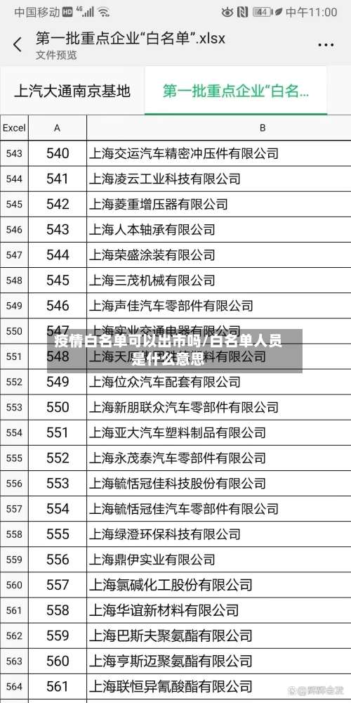 疫情白名单可以出市吗/白名单人员是什么意思