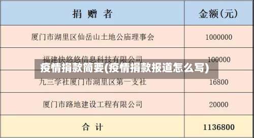 疫情捐款简要(疫情捐款报道怎么写)-第2张图片