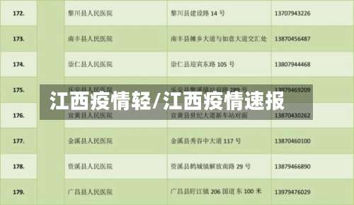 江西疫情轻/江西疫情速报-第3张图片