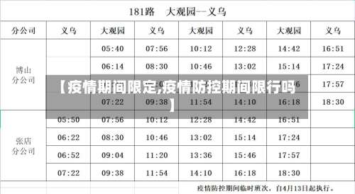 【疫情期间限定,疫情防控期间限行吗】