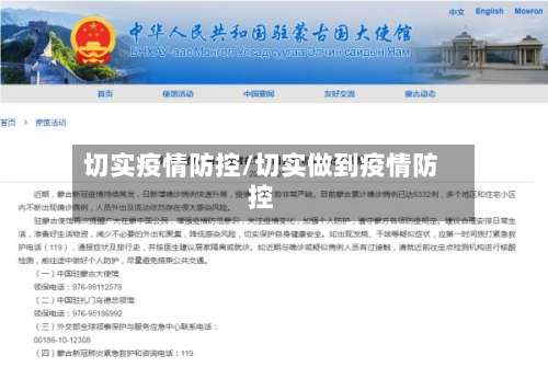 切实疫情防控/切实做到疫情防控
