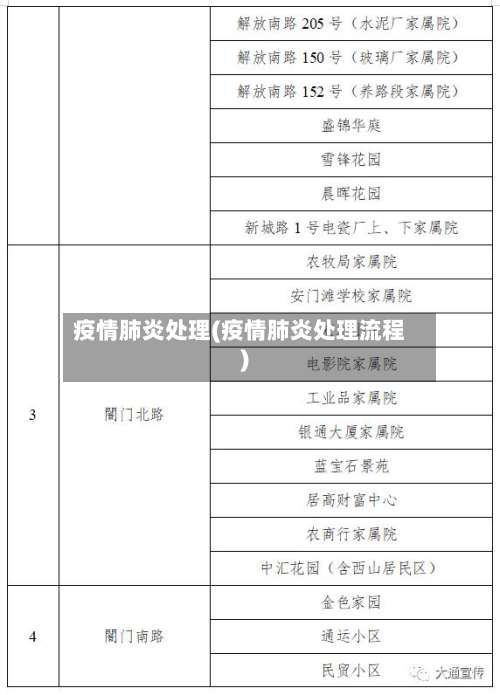 疫情肺炎处理(疫情肺炎处理流程)