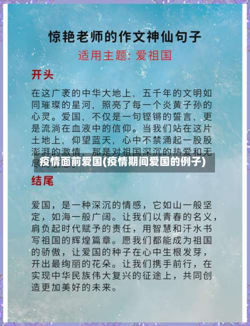 疫情面前爱国(疫情期间爱国的例子)-第3张图片
