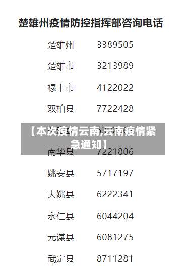 【本次疫情云南,云南疫情紧急通知】