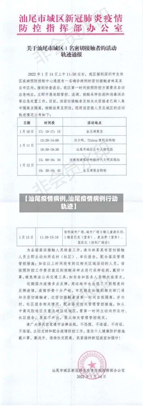 【汕尾疫情病例,汕尾疫情病例行动轨迹】