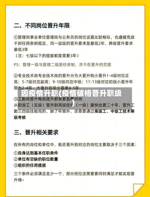 因疫情升职(疫情破格晋升职级)