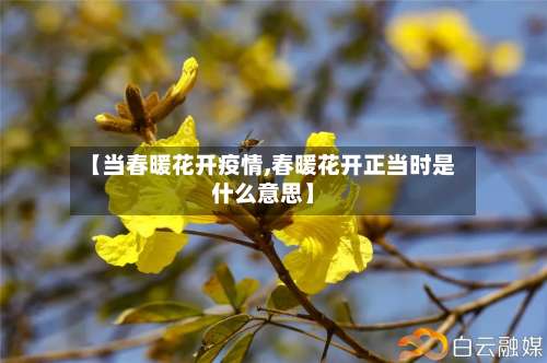 【当春暖花开疫情,春暖花开正当时是什么意思】