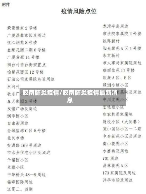 胶南肺炎疫情/胶南肺炎疫情最新消息-第3张图片