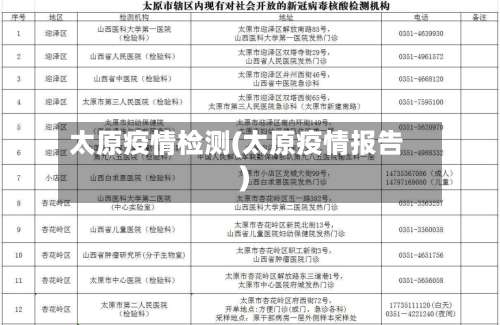 太原疫情检测(太原疫情报告)-第2张图片
