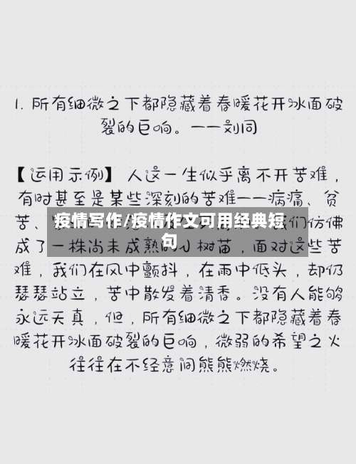 疫情写作/疫情作文可用经典短句