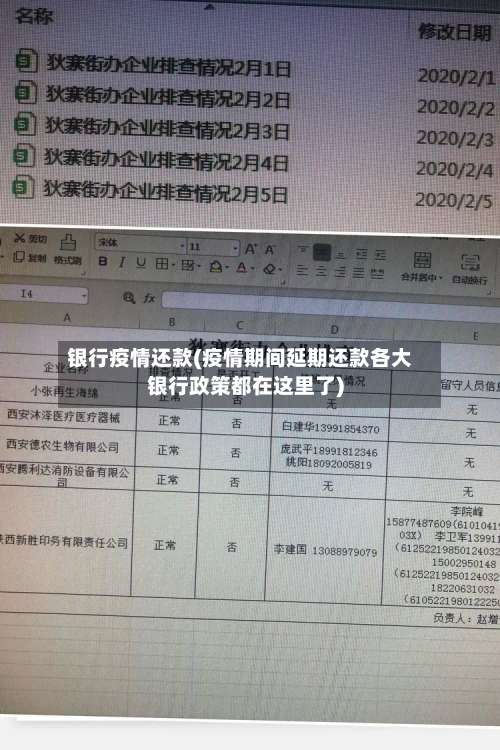 银行疫情还款(疫情期间延期还款各大银行政策都在这里了)