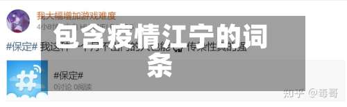 包含疫情江宁的词条